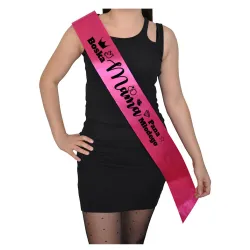 Szarfa FUKSJA Ślub Boska Mama Pana Młodego